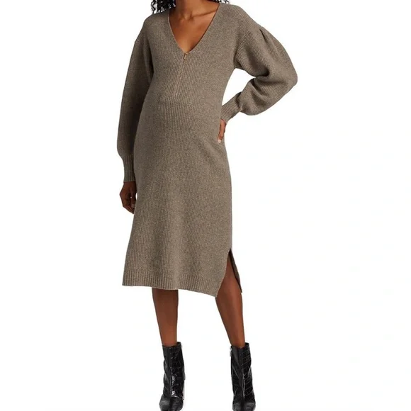 Emilia George Eva Long Sleeve Merino Wool Blend Maternity Sweater Dress!🔥🔥 - Picture 1 of 16